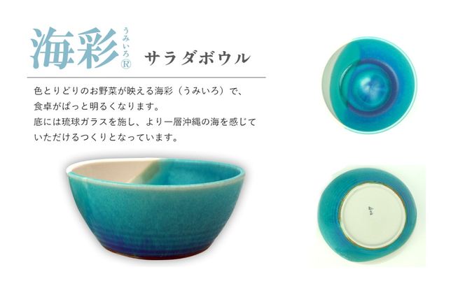 【青風窯：海彩】サラダボウル 大 1個（陶芸家・玉田彰）