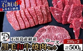 石垣島産経産黒毛和牛 焼肉セット【真空パック】 計 500g NA-01