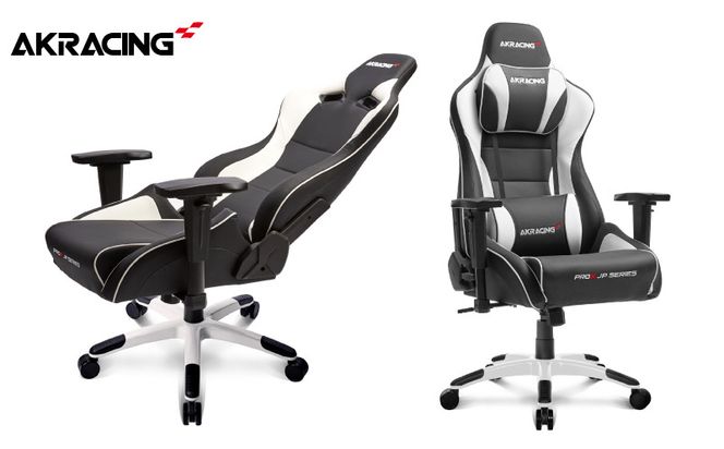 099H3162 AKRacing Pro-X Gaming Chair (White) JP エーケーレーシング ゲーミングチェア（ヘッドレスト・ランバーサポート付き）