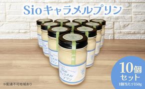Sio キャラメルプリン 150g×10p セット プリン スイーツ デザート 岡山 瀬戸内市 [№5735-2073]