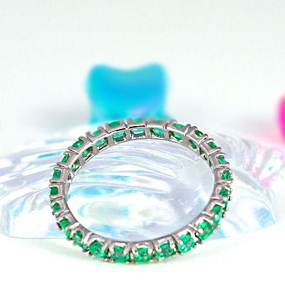 エメラルド フルエタニティ リング K10WG/K10YG/K10PG (12518) 指輪 リング エメラルド ホワイトゴールド イエローゴールド ピンクゴールド フルエタニティ リング ジュエリー アクセサリー 山梨県 甲斐市 BR-83