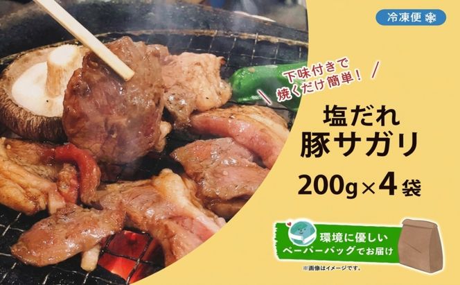 塩ダレ豚サガリ 200g×4袋 豚肉 焼肉 ヘルシー サガリ肉 酒のお供 おつまみ おかず 白米 冷凍 焼くだけ簡単 一人暮らし 真空パック お取り寄せグルメ お肉屋 たどころ 送料無料 北海道 洞爺湖町