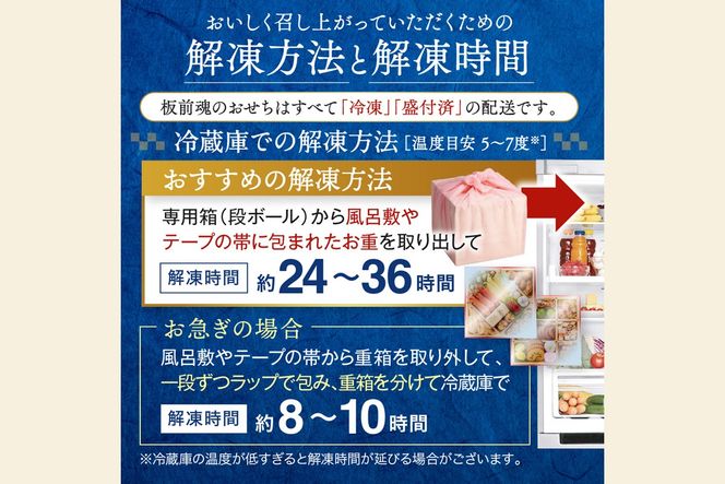 【D8-013】「板前魂の飛翔」特大八.五寸 和洋中華風三段重おせち(5人前)