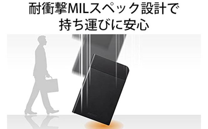 BUFFALO 耐衝撃 ポータブルHDD 2TB 外付けHDD コンパクト 外付け HDD 家電
