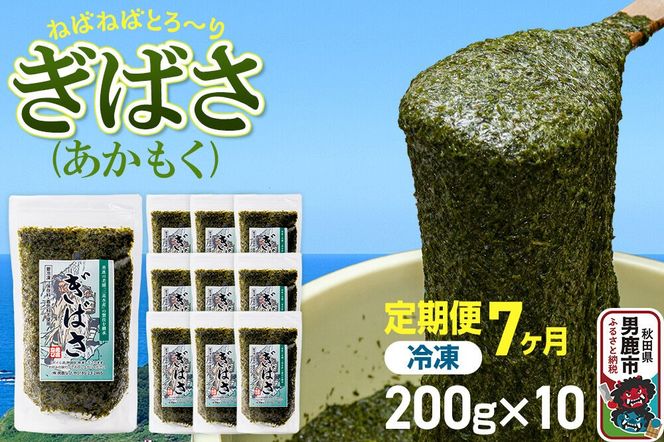 【定期便7ヶ月】ぎばさ(あかもく) 200g×10個セット 海藻 男鹿市 秋田県 [ぎばさ あかもく 海藻 磯の香り 強い粘り フコイダン フコキサンチン 高栄養価 食物繊維 シャキシャキ食感 秋田県 男鹿市]|23_ogn-241007
