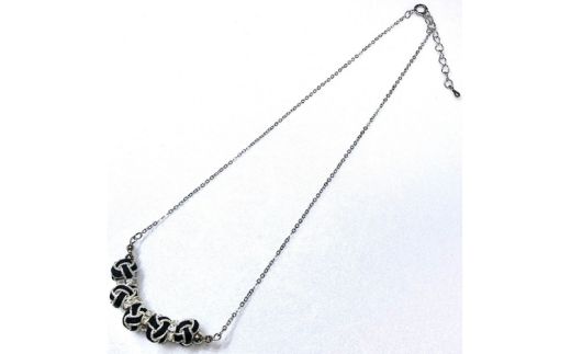 組紐ネックレスミニ小田巻5個黒金【hrkz0023-1】