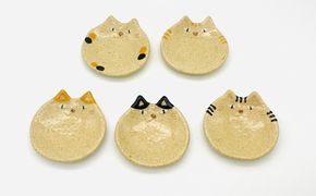 猫小皿5枚セットBASIC【716】_HA1725