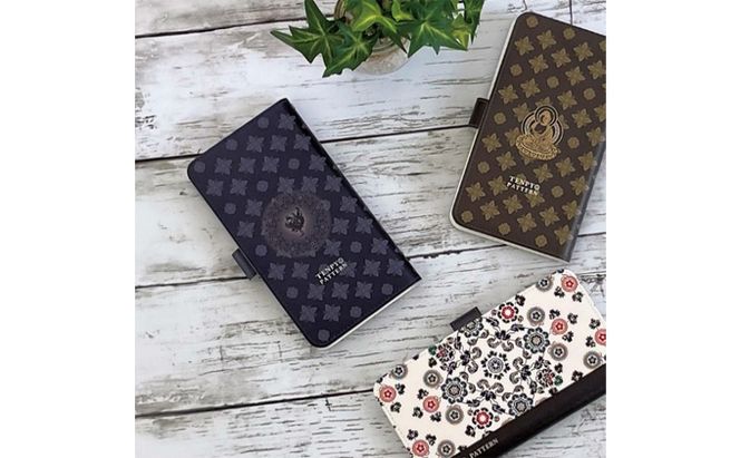 TENPYO PATTERN 抗ウィルススマホケース Mサイズ  伝統文様 天平文様 汎用スマホケース 抗菌 衛生的 ミラー付き カード収納ポケット付き iPhone７ iPhone８ iPhoneSE 