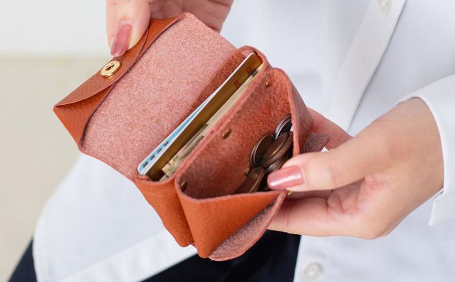 豊岡工房 牛革 縫わない財布（4231）キャメル / ミニ財布 コンパクトサイズ 丈夫 耐久性 柔らかい シュリンク牛革 メンズ レディース 財布 さいふ サイフ 国産 日本製 小田清株式会社