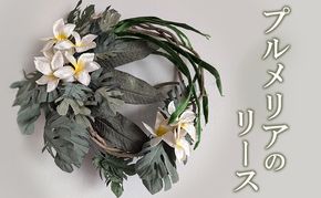 プルメリアのリース　花　インテリア　ギフト　プレゼント　着物　アレンジ　おしゃれ   お祝い