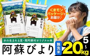 無洗米 訳あり 選べる 5kg 10kg  15kg  20kg 熊本県産 阿蘇びより《7-14日以内に出荷予定(土日祝除く)》 お米 コメ こめ 国産 熊本県 南阿蘇村 阿蘇 びより---mna_aby_25_m_5kg_13000_wx---