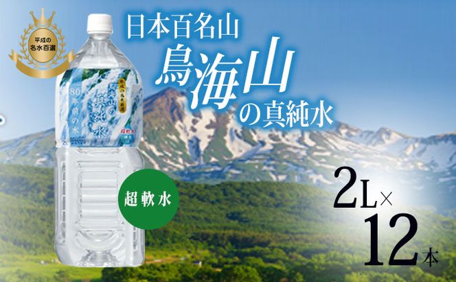 水 日本百名山 鳥海山の真純水 2L × 12本 ミネラルウォーター 2リットル 2l 軟水 超軟水 産地直送 スキンケア 美容 健康 お水 天然水 ペットボトル 飲料 湧水 災害 防災 備蓄 備蓄水 ローリングストック 災害対策 備蓄用 常温 常温保存 秋田 秋田県