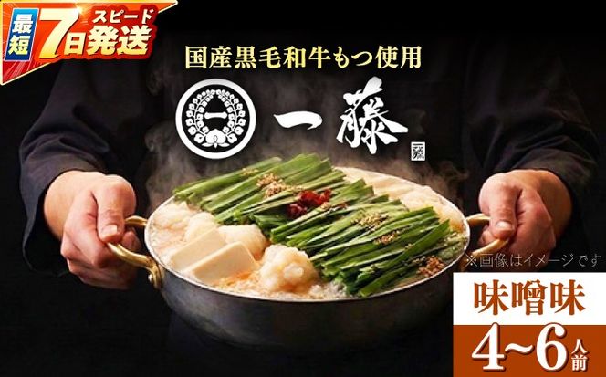 【もつ鍋一藤】 国産黒毛和牛のもつ鍋味噌味 4〜6人前 築上町/Smallcompany株式会社《築上町》【Smallcompany株式会社】[ABDZ002]