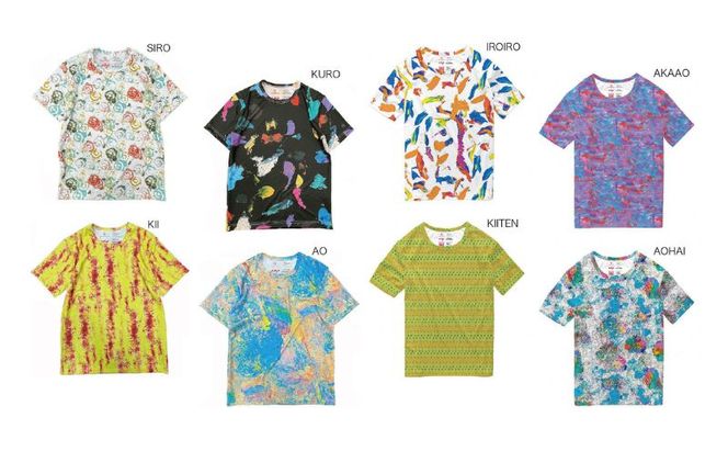 Tシャツ 感覚刺激Tシャツ 04KII 洋服 ファッション 総柄Tシャツ プレゼント 手書き 絵画 アート作品 通気性 柔軟性 日本製 福祉施設 ワークショップ 東京都 墨田区