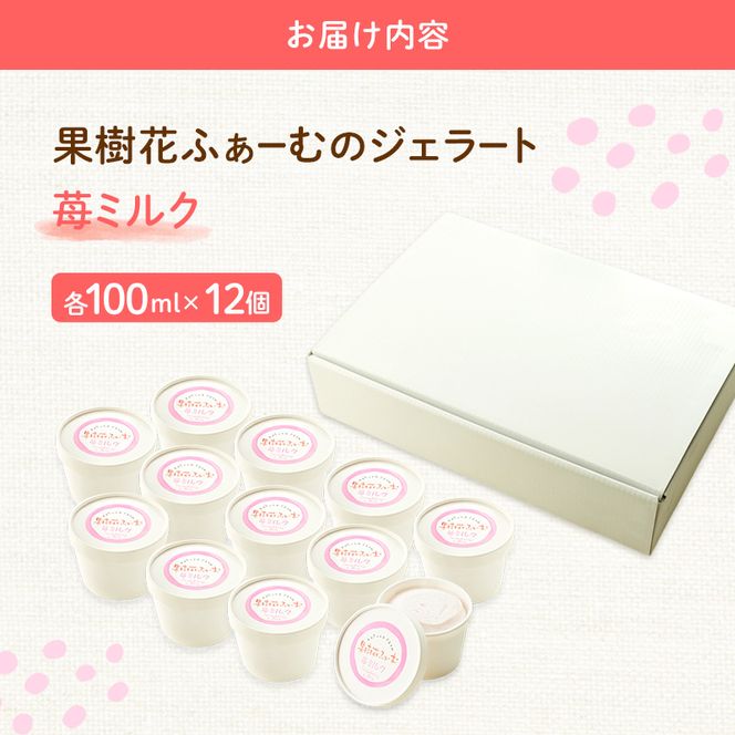ジェラート いちごミルク 12個 アイス アイスクリーム スイーツ お菓子 菓子 おやつ いちごみるく いちご 苺 ミルク 兵庫県 加西市