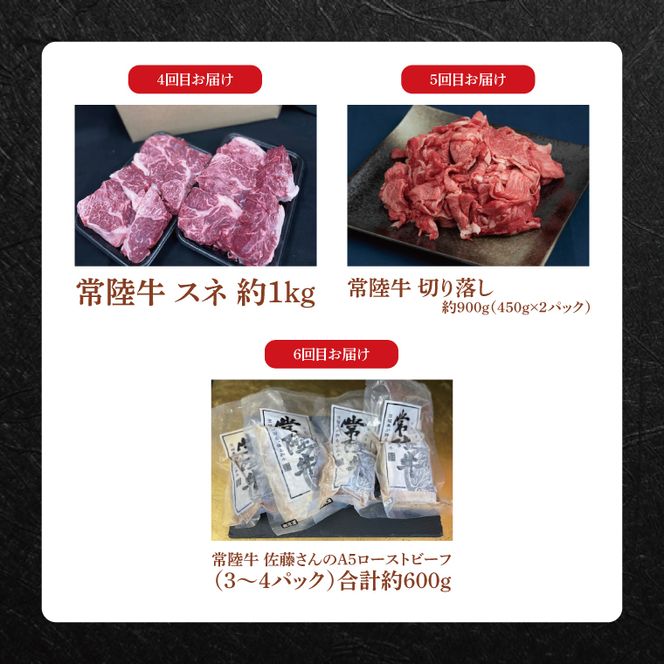 【隔月6回定期便】 肉の藤井商店 常陸牛 ～厳選 愉悦のディナーセレクション～六か月の愉悦～｜ブランド牛 お肉 茨城県共通返礼品 行方市(FL-32)