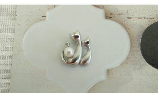 J-97伊勢志摩あこや本真珠ペンダント(ねこ)