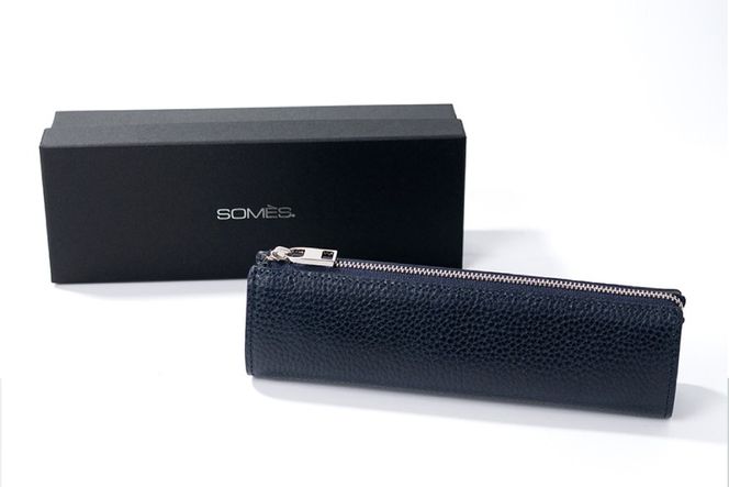 SOMES GL-13 ペンケース ネイビー [ソメスサドル 北海道 砂川市 12260954-b] ソメス 本革 革 革製品 レザー 筆箱 ケース ポーチ