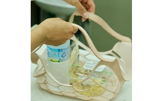 SKLO 持ち手のカラーを選べる！床革のテイクアウトBAG