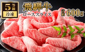 【飛騨牛ローススライス　計約600g】ご褒美はすき焼き？しゃぶしゃぶ？ [No.153]