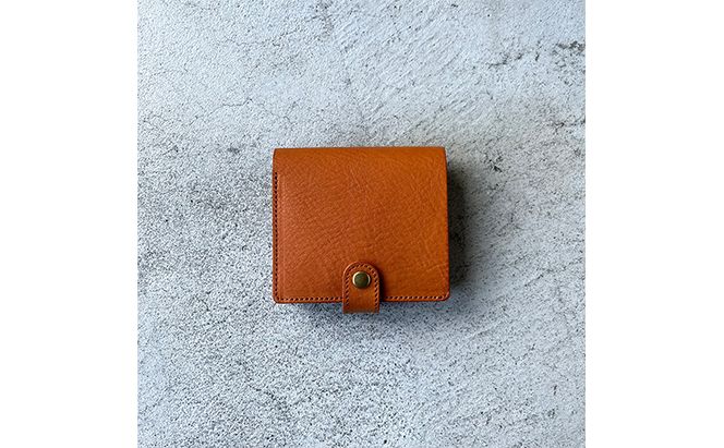 本革 スクエア二つ折り財布 シボ入り栃木レザー ファッション小物 革小物 レザー小物 ウォレット シンプル コンパクト お札入れ 小銭入れ カード入れ オープンポケット 