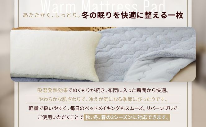 【ロマンス小杉】吸湿発熱シープボア あたたか敷きパッド セミダブル＜ベージュ＞｜京都 寝具専門店 人気 あったかい 寝具［ あったか敷きパッド やわらか 暖か 防寒 快眠 睡眠 健康 人気 おすすめ 寝具 通販 送料無料 ふるさと納税 ］ 261009_A-ACA016VC01