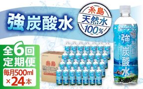 【全6回定期便】強炭酸水 プレーン 500ml × 24本 糸島市 / スターナイン 炭酸水 国産 [ARM010] 炭酸水 500ml 24本 送料無料 プレーン 国産 炭酸 常温