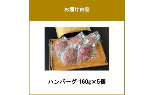 北見産黒毛和牛・豚の合い挽きハンバーグ 160g×5個 ( お肉 ハンバーグ 黒毛和牛 合い挽き )【047-0003】
