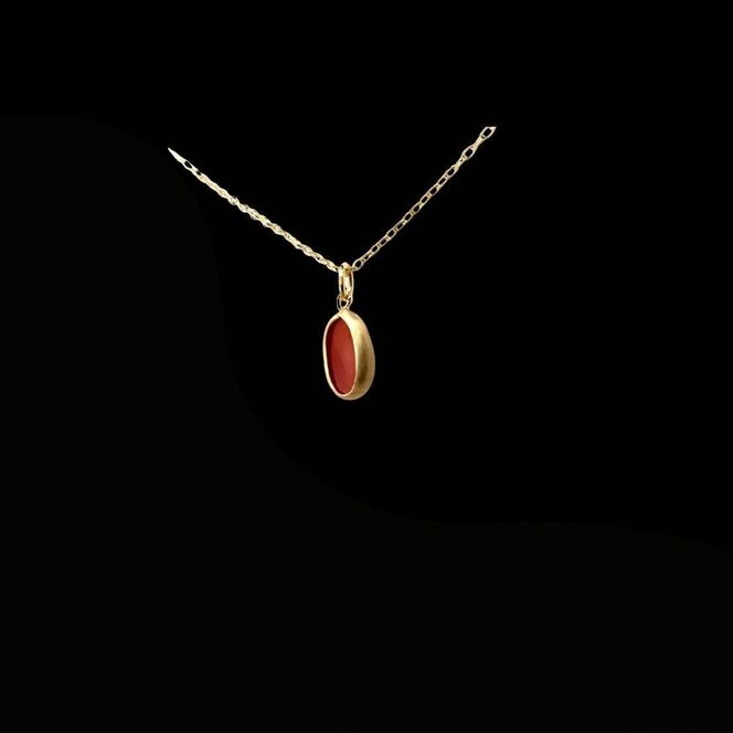 珊瑚 血赤珊瑚 ミニカボション ペンダント ネックレス K10イエローゴールド 天然サンゴ 一点物 アクセサリー 厄除け お守り クリスマス バレンタイン 誕生日プレゼント 記念日 ホワイトデー ジュエリー 大人可愛い ギフト さんご サンゴ 高知県室戸市