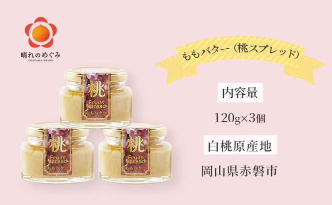 もも バター （ 桃 スプレッド ）120g×3個 桃 ピーチ 乳製品 加工食品 ももバター 