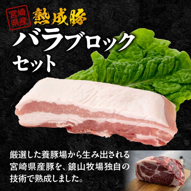 宮崎県産熟成豚 バラブロックセット N0105-YA2281-sku