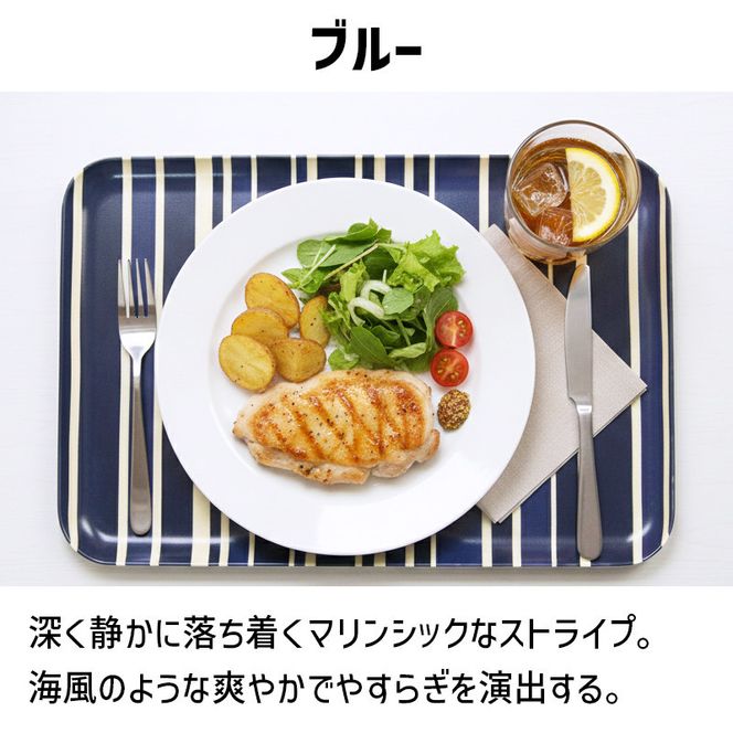 TATSU-CRAFT マグネットトレー M 33cm トリノストライプ BL ブルー すべり止め付き ［Tk1087］ 303446_DA90818VC02