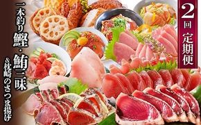 定期便(2回配送)一本釣りかつお・まぐろ三昧　(さつまあげも) DD-6005 【1166750】