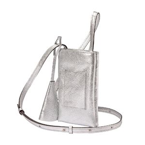 豊岡鞄 Shokolatt ショルダーポーチ 2層式 小 シルバー