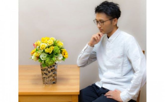 アレンジメント Sサイズ_イエロー/オレンジ系| 花 アレンジメント 記念 サプライズ ギフト プレゼント 神奈川県 小田原市  142069_BN012VC01