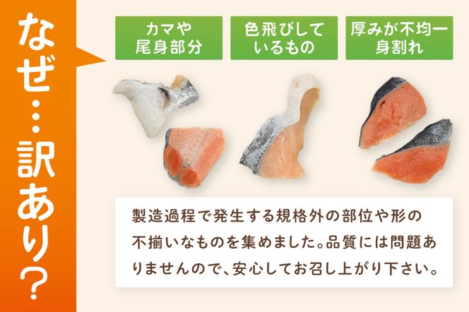 【訳あり】 塩銀鮭 切身 切落し 2kg (500g × 4パック) 切り身 真空パック 冷凍 規格外 不揃い 鮭 さけ しゃけ 切身 お弁当 朝食 おかず 魚介類 海鮮