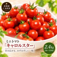 [2026年発送] 北海道 仁木町産 ミニトマト キャロルスター 2.4kg (96粒～150粒) トマト 野菜 国産 プチトマト 甘み 使いやすい サラダ お弁当 家庭用 子供に人気 リコピン [REDA FARM]