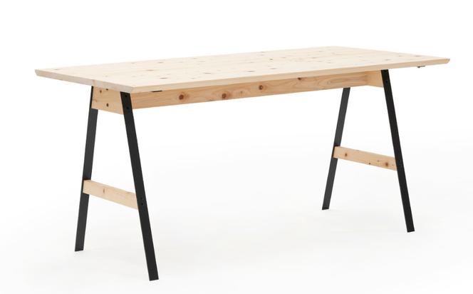 ダイニングテーブル 無垢材 ひのき kinari Table(キナリ テーブル) 【幅150cm×奥行75cm】 4人掛け 脚の色が選べる 白 or 黒 M-mo-A48A  【幅150cm×奥行75cm】