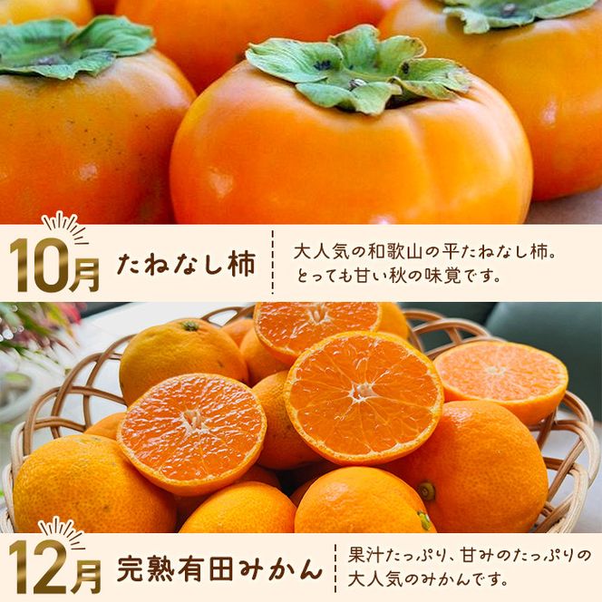 わかやま旬のフルーツ定期便[S] 全4回 2～3・7・10・11～12月発送 家庭用［MS123］ 303446_XD90104