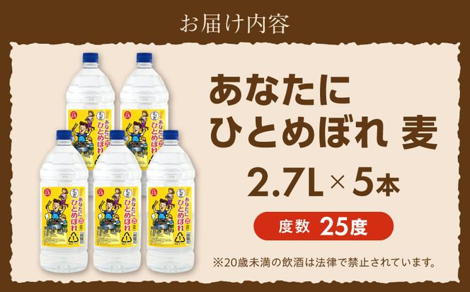 【都城酒造】あなたにひとめぼれ 麦(25度)2.7L×5本 ≪みやこんじょ特急便≫_AF-0790_99