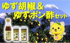 ゆず胡椒（２本）＆ゆずポン酢（１本）セット　ゆず胡椒 ゆずこしょう 柚子胡椒 柚子こしょう 柚子ポン酢 ゆずポン 柚子ポン 柚子 ゆず  山梨 やまなし 富士川町 日出づる里活性化組合 10000円 一万円
