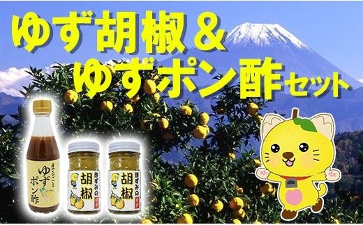 ゆず胡椒（２本）＆ゆずポン酢（１本）セット　ゆず胡椒 ゆずこしょう 柚子胡椒 柚子こしょう 柚子ポン酢 ゆずポン 柚子ポン 柚子 ゆず  山梨 やまなし 富士川町 日出づる里活性化組合 10000円 一万円