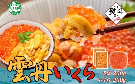 2497. 無地熨斗 ウニ チリ産 冷凍 いくら 二色丼 うに 雲丹 イクラ 海鮮 海鮮丼 うに丼 いくら丼 いくら醤油漬け 熨斗 のし 名入れ不可 贈り物 贈答用 送料無料 北海道 弟子屈町