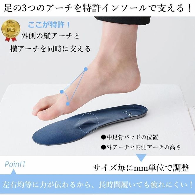 美脚に導く骨盤ケアシューズyui　エナメルブラック（サイズ21.5cm） DG003VC11
