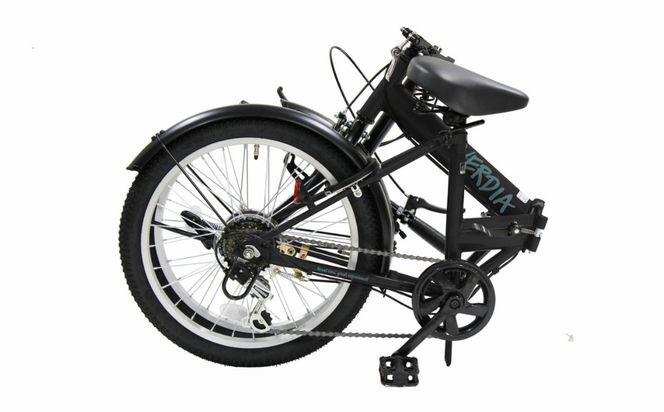 折りたたみ自転車 20インチ 6段変速 ワイドタイヤ ヴェルディア 街乗り 通勤 通学 安定走行 フォールディングバイク ブラック│武田産業 人気返礼品 三重県 四日市市 ふるさと納税