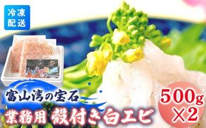 業務用殻付きシロエビ500g×2