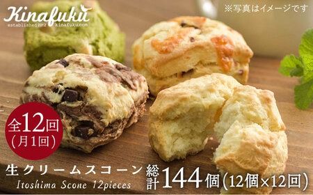 【 全12回 定期便 】 スコーン の イメージ 変えてみませんか ？ 定番 スコーン 12個 セット 焼き菓子 焼菓子 洋菓子 スイーツ パン《糸島》【キナフク】 [AFA003]