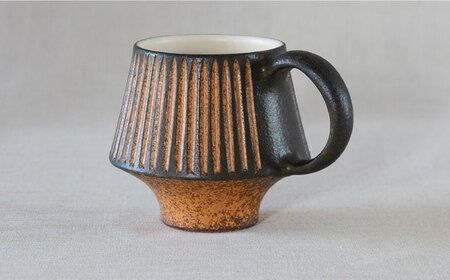 鉄釉 マグカップ (マッシュルーム) 2個セット 糸島市 / 醇窯 やきもの カップ ペア うつわ [AOE005] 醇窯 高須健太郎 陶器 やきもの マグカップ マグ コップ セット 鉄釉 ペア