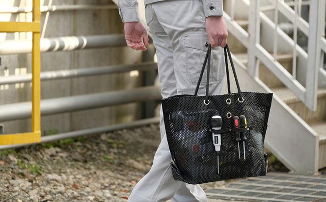 ツールバッグ 工具バッグ メッシュツールバッグ TLB-M5241 ブラック アイリスオーヤマ バッグ 手持ち トート 肩掛け バスケット 工具袋 ツールケース 工具ケース 工具箱 おしゃれ レジャー DIY