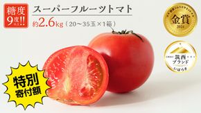 【 早期申込み限定 特別寄附額 】 スーパーフルーツトマト 大箱 約2.6kg × 1箱 【大玉 20～35玉】 野菜ソムリエサミット 金賞 糖度9度 以上 野菜 フルーツトマト フルーツ トマト とまと [AF063ci]